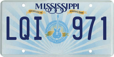 MS license plate LQI971