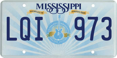 MS license plate LQI973