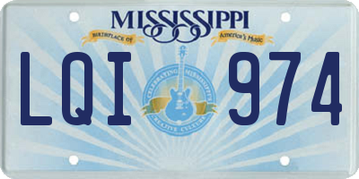 MS license plate LQI974