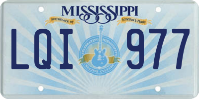 MS license plate LQI977