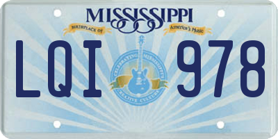 MS license plate LQI978