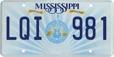 MS license plate LQI981