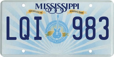 MS license plate LQI983