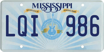 MS license plate LQI986
