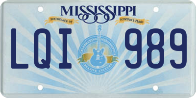 MS license plate LQI989