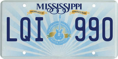 MS license plate LQI990