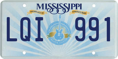 MS license plate LQI991
