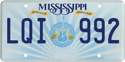 MS license plate LQI992