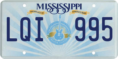 MS license plate LQI995
