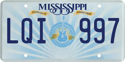 MS license plate LQI997