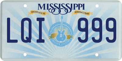 MS license plate LQI999