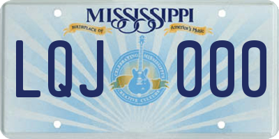 MS license plate LQJ000