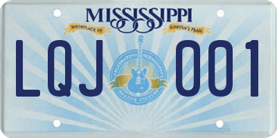 MS license plate LQJ001