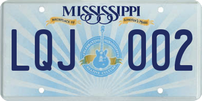 MS license plate LQJ002