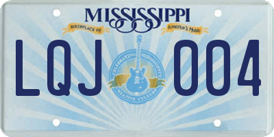 MS license plate LQJ004