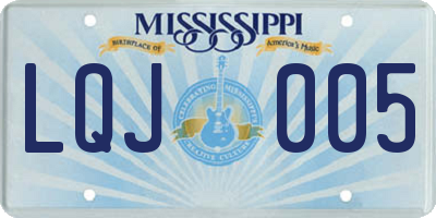 MS license plate LQJ005