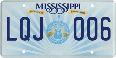 MS license plate LQJ006