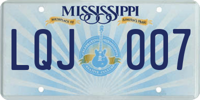 MS license plate LQJ007