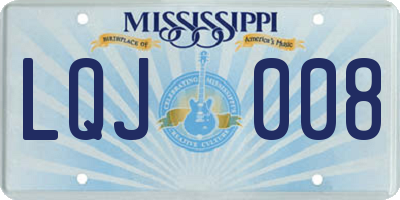 MS license plate LQJ008
