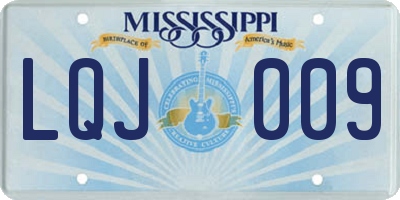 MS license plate LQJ009