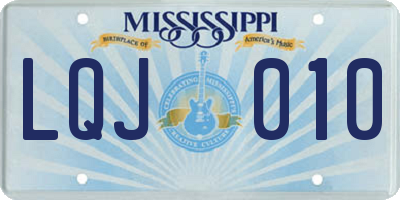 MS license plate LQJ010