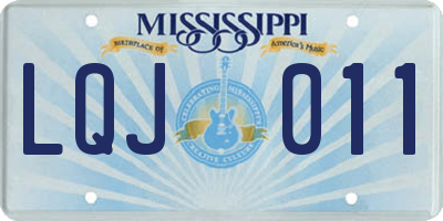 MS license plate LQJ011