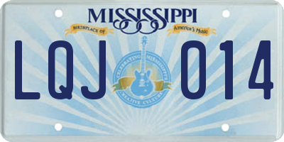 MS license plate LQJ014