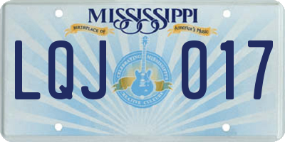 MS license plate LQJ017