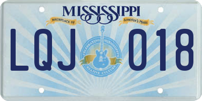 MS license plate LQJ018