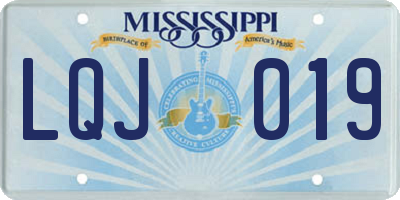 MS license plate LQJ019