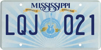 MS license plate LQJ021