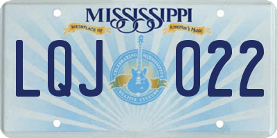 MS license plate LQJ022