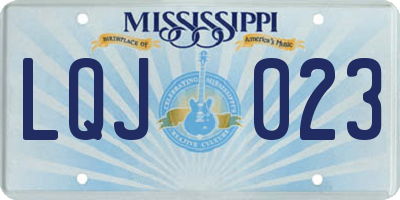 MS license plate LQJ023