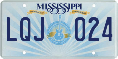 MS license plate LQJ024