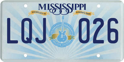 MS license plate LQJ026