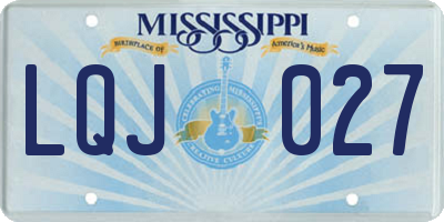 MS license plate LQJ027