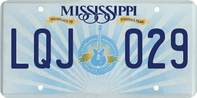 MS license plate LQJ029