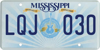 MS license plate LQJ030