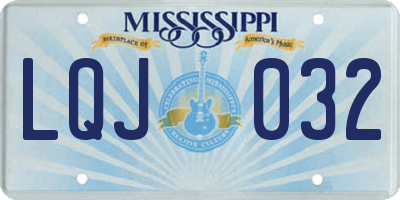 MS license plate LQJ032