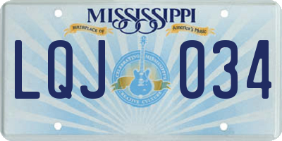 MS license plate LQJ034