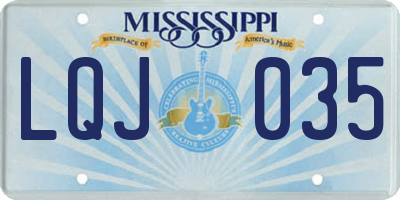 MS license plate LQJ035