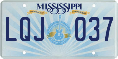 MS license plate LQJ037