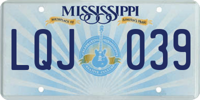 MS license plate LQJ039