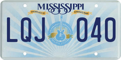 MS license plate LQJ040