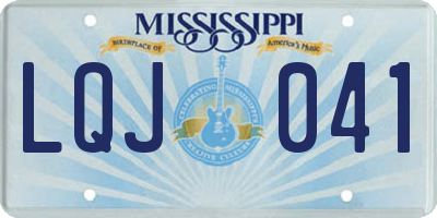 MS license plate LQJ041