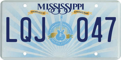 MS license plate LQJ047