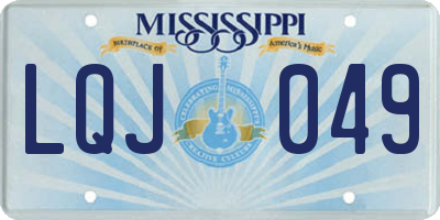 MS license plate LQJ049