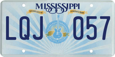 MS license plate LQJ057