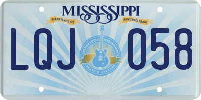 MS license plate LQJ058