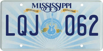 MS license plate LQJ062